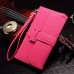 iPhone 6 6s Plus 5.5 - H Pattern Clip PU Flip Standard Phone Protective Cover Case with Hand Strap - Hot Pink